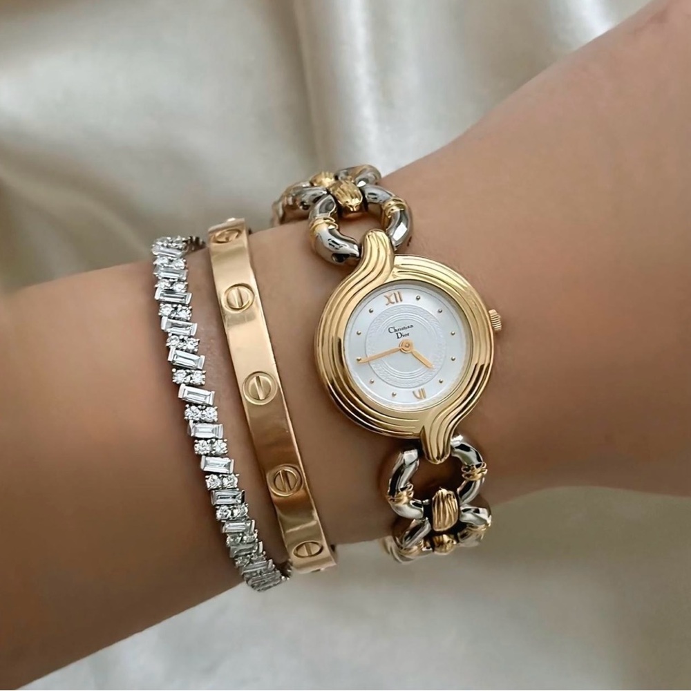 AUTHENTIC RARE VINTAGE DIOR TWO-TONED WATCH - Picture 2 of 5